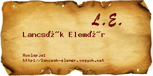 Lancsák Elemér névjegykártya