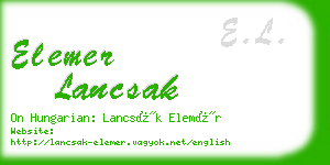 elemer lancsak business card